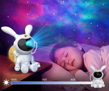 ЗВЕЗДНЫЙ ПРОЕКТОР НОЧНИК ДЛЯ ДЕТЕЙ LED ЛАЗЕРНЫЙ КРОЛИК КОСМОНАВТ