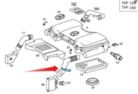 фото thumb №1, Труба воздухозаборник do фильтра воздуха mercedes s w140