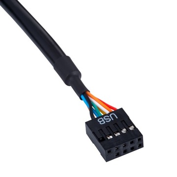 Kabel adapter Akyga AK-CA-28 USB 19pin M - USB 9pin F 0,2m czarny
