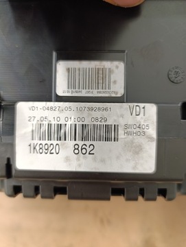 фото thumb №9, Vw спидометр белый fis бензин европа 1k8920862 3c8035195 1k8920862