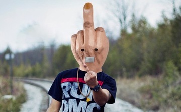 Маска на средний палец «Fuck you» Забавный реквизит Головной убор на средний палец на Хэллоуин