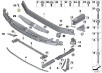 Кронштейн бампера bmw f39 f48 16 18 20 25 28 m35 mini f60 - 51117424511 Цена, фото thumb