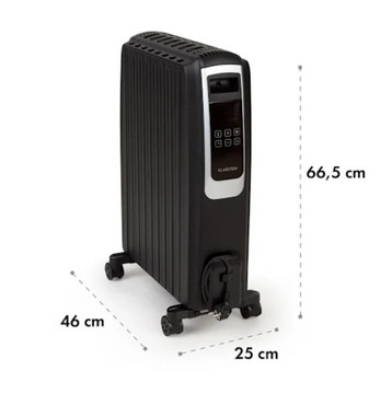Масляный радиатор Thermaxx Noir, 2500 Вт, таймер