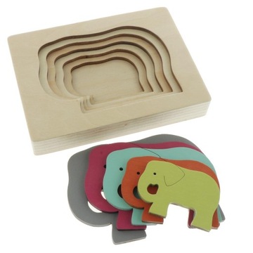 5 Layer Wooden Puzzle Animal Puzzle