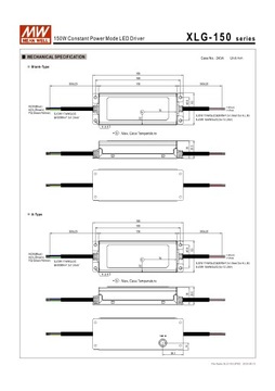 Блок питания для светодиодов Mean Well XLG-150-24-A 150Вт 24В 6,25А IP67