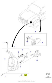 фото thumb №7, Кліпса, лампа передня ford ranger 2002-2011 оригінальний номер 4540945