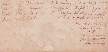 Документ города ЛЕШНО (Лисса) 1785 г.