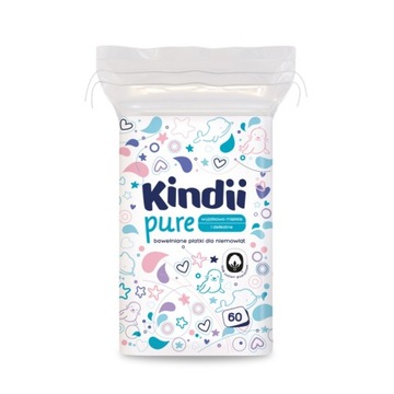 KINDII Ватные косметические подушечки для детей 60 шт.