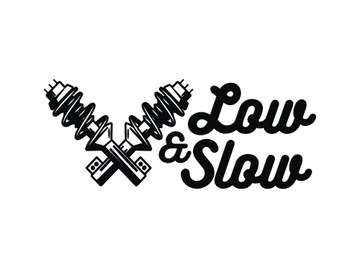 Naklejka LOW & SLOW amortyzator gwint na auto szybę *18cm *KOLORY