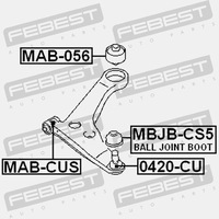 фото thumb №13, Втулка важеля/ p/ voyager 2.8 07- febest mab-cus