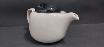 Чайник, старая керамика, черно-белый, Туловице, 1980-е, дизайн