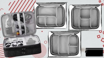 ORGANIZER ETUI TORBA PODRÓŻNA POKROWIEC NA KABLE ŁADOWARKI 5 RZEPÓW GRATIS