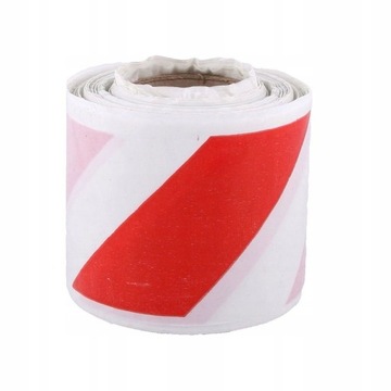 TAŚMA OSTRZEGAWCZA BIAŁO CZERWONA BHP 75MM/100M