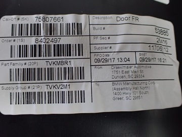 фото thumb №14, Обивка боковина дверь правый p bmw f26 75807661