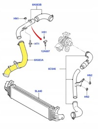 фото thumb №2, Turbo шланг ford focus c-max 1.8 tdci 4m51 6k863 ab