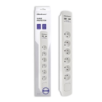 Противопомпажная полоса | 6 розеток | 2xUSB | 1|