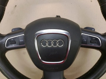 фото thumb №9, Руль + подушка безопасности мультифункция кожа лепестки s-line audi a6 c6
