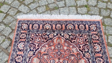 INDO GHOM LŚNIĄCY PERSKI DYWAN TKANY JEDWAB 62/104