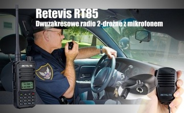 Retevis RT85 Двухдиапазонная профессиональная рация с микрофоном и радио