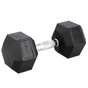 Гантель стальная прорезиненная Hex Pro, 16 кг.