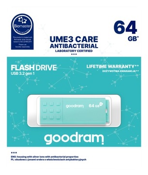 Флеш-накопитель GOODRAM UME3 CARE USB 3.2 64 ГБ