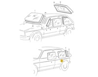 фото thumb №2, Новая оригинальная стекло дверь задняя левая vw golf 1