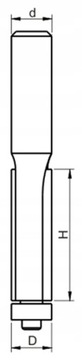 Frez prosty z łożys.doln.(długi) D=9,5xH=38/d=8
