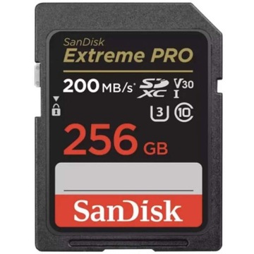 Карта памяти Sandisk SDXC EXTREME PRO256 ГБ, 200 МБ