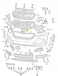 фото thumb №4, Nowe заглушка решітка радара чорний оригінальний номер 657853655
