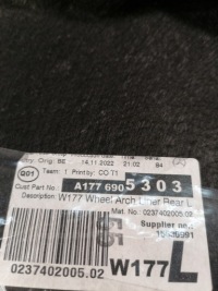 фото thumb №9, Mercedes w177 подкрылок левый задняя a1776905303