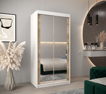 Szafa przesuwna sypialniana z regałami T3 100 cm