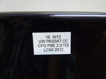 фото thumb №13, Крышка зад задняя багажника lc9x vw passat cc 3c8 рестайлинг 11-16r