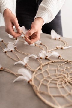 БЕЛОЕ кольцо для ловца снов 8 см DREAM CATCHER