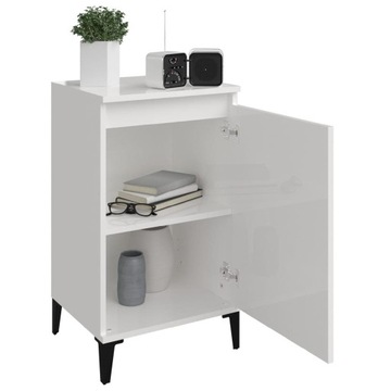 VidaXL Тумбочка прикроватная, глянцевый, белый, 40x35x7