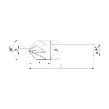 ЦЕНКА 90° DIN 335A FENES - 12,5 мм