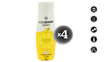 4x SYROP KONCENTRAT SODASTREAM LEMONIADA ZERO CUKRU 9L NAPOJU Z 440ML