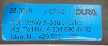 фото thumb №7, Планка стёкла лобовой правая mercedes glk x204