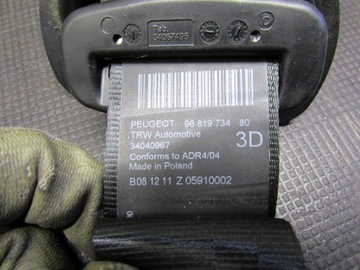 фото thumb №6, Pas безпеки правий зад 2rząd 96819734 peugeot 5008 i 09-13r