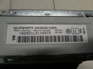 фото thumb №5, Vw touran ii 2013 радіо cd радіопрогравач 5k0035156a