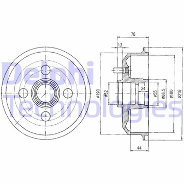 фото thumb №2, Bębenhamulcowy delphi bf329