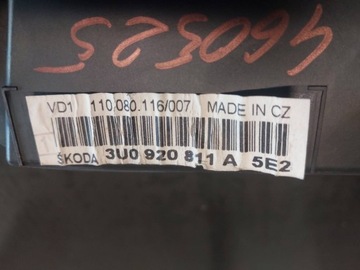 фото thumb №9, Спидометр / спидометр skoda superb b5 3u 1.9 tdi 3u0920811a