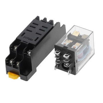 PRZEKAŹNIK z podstawką 12V DC 2x4A 1x8A stycznik no nc styki cewka 12 v a b