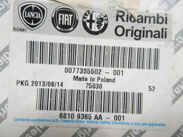 фото thumb №8, Насадки омывателя фара правая fiat 500 оригинальный номер 77365502