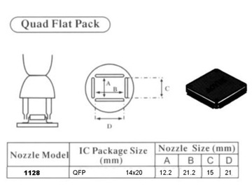 Паяльная насадка HotAir QFP 14x20 мм 1128