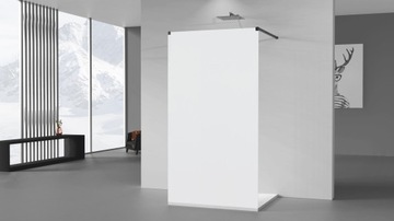 MEXEN KIOTO ŚCIANKA PRYSZNICOWA WOLNOSTOJĄCA 110 x 200 CM CZARNA szkło 8 mm
