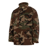 МУЖСКАЯ ЗИМНЯЯ ВОЕННАЯ КУРТКА-ПАРКА M65 MIL-TEC FIELDJACKET 2-в-1, камуфляж «Woodland», размер XL