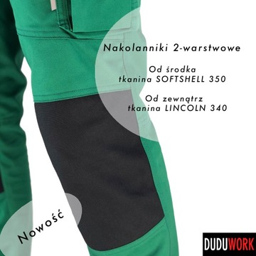 DuduWork РАБОЧИЕ БРЮКИ Зеленые с наколенниками 46