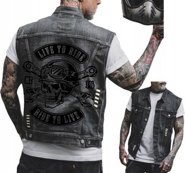 Мужской джинсовый жилет Skull Fashion