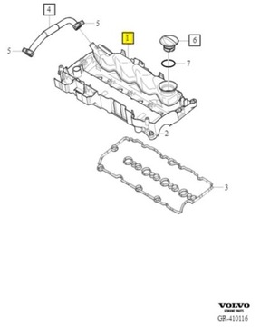 фото thumb №14, Крышка клапанов volvo 2.0 d4 v90 ii v70 iii v60 ii оригинальный номер 32213460