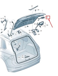 фото thumb №2, Audi q5 fy rear lid lock actuator with камера pushbutton 8w8827566c